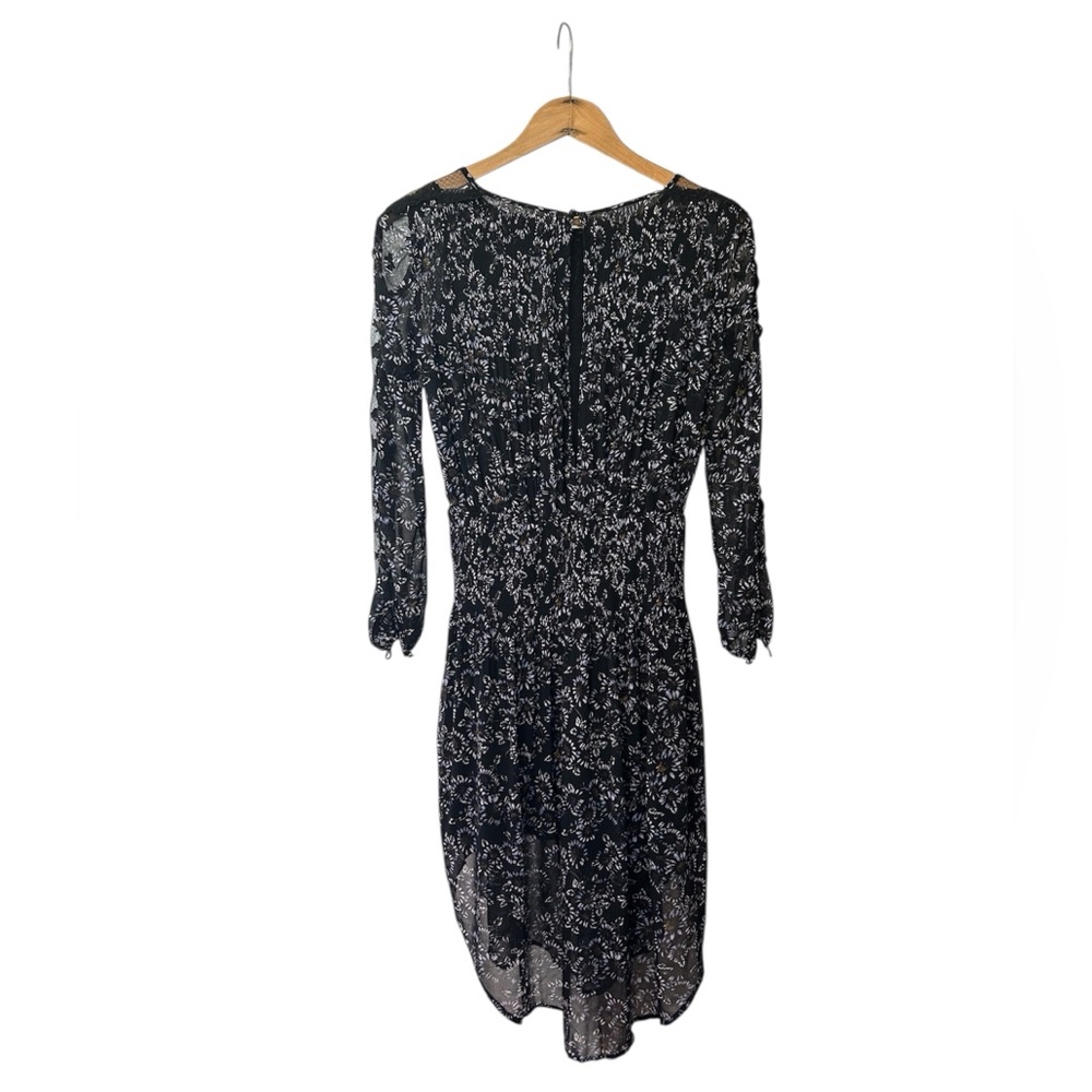 Free People | Women’s Black Floral Long Lace Sleeve Crewneck Dress Size S - Picture 3 of 15